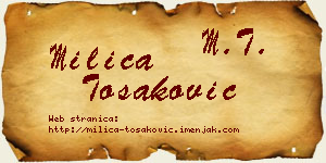Milica Tošaković vizit kartica